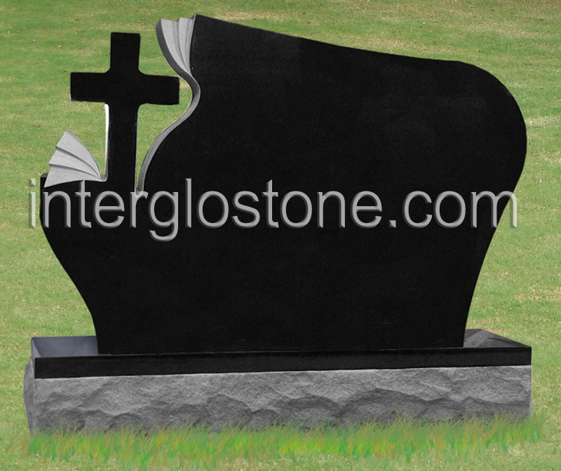 Wave with Carved Cross Headstone