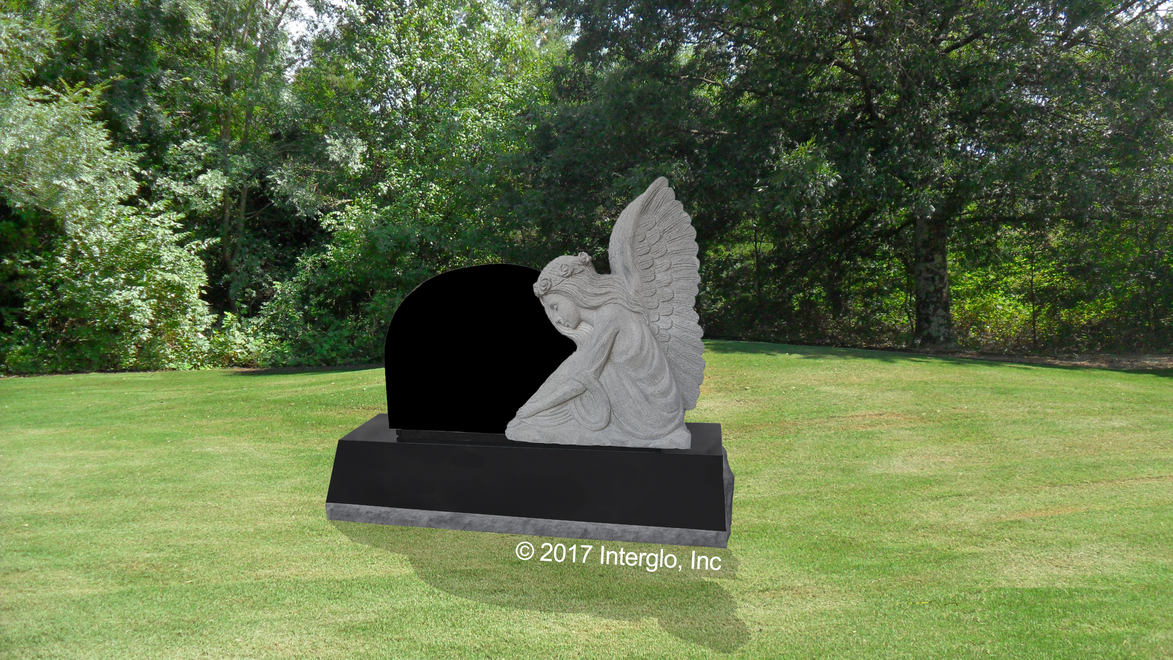 Angel with Flowers in Hair Small Headstone