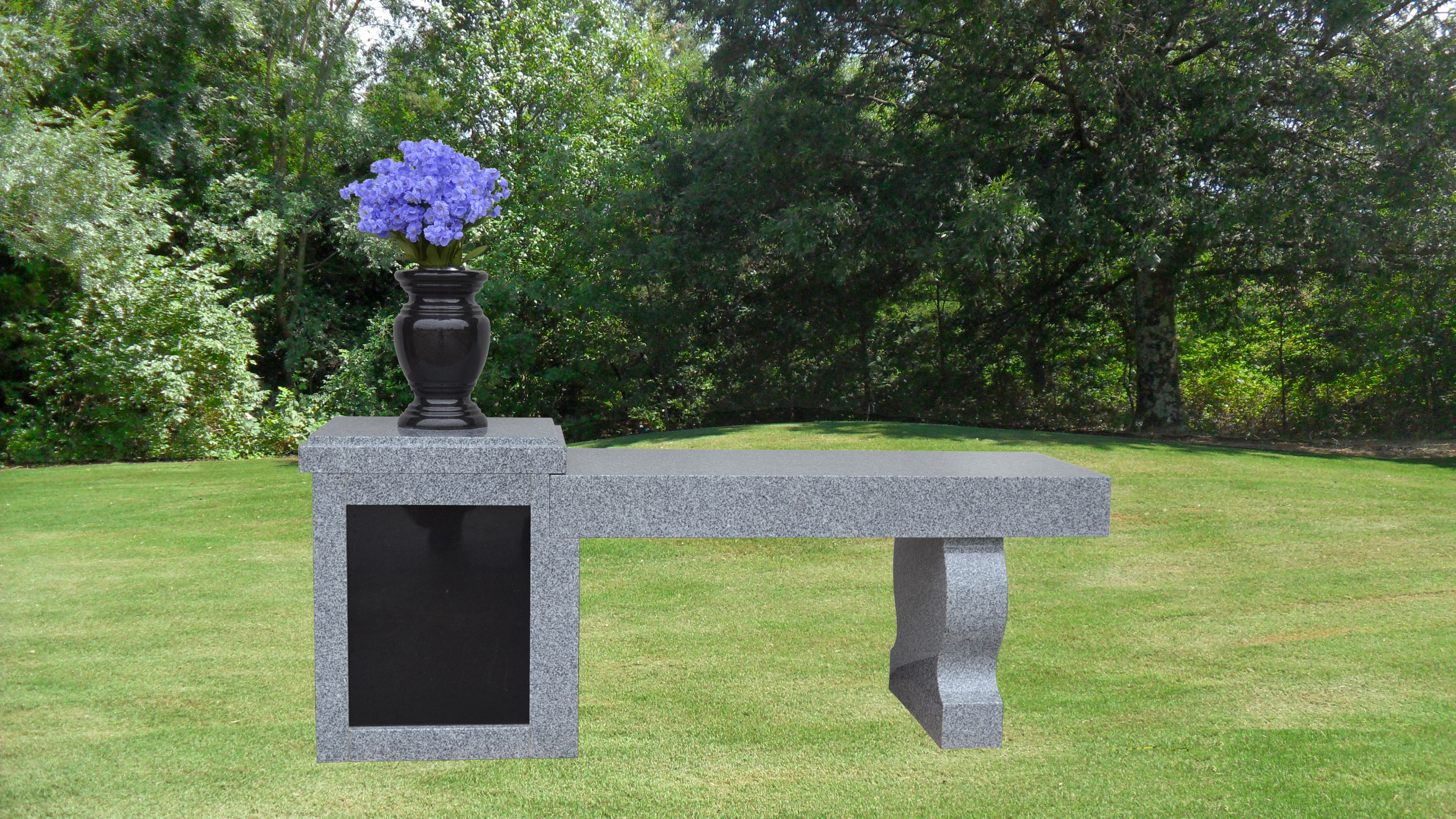 deluxe cremation bench with pedestal 2