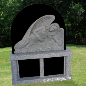 angel-on-clouds-bas-relief-headstone-on-base-unit