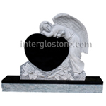 Single Angel Heart Small Headstone - Image 3