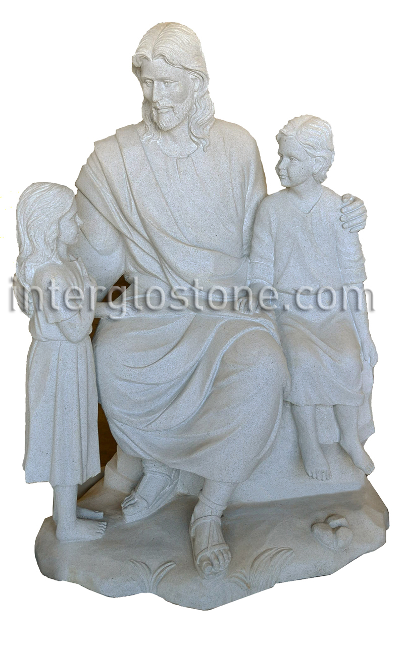 jesus-with-two-children-statue