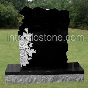 rock-with-flowers-headstone
