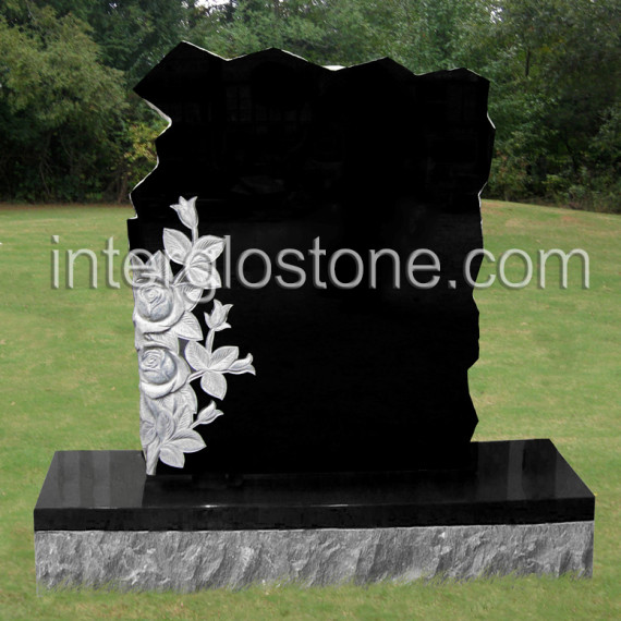rock-with-flowers-headstone