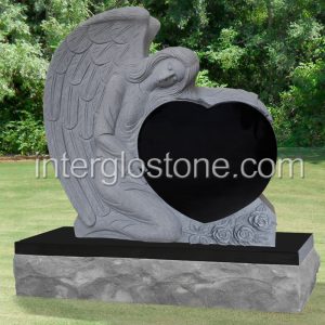 single-angel-heart-headstone