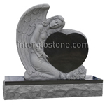 Single Angel Heart Small Headstone - Image 2