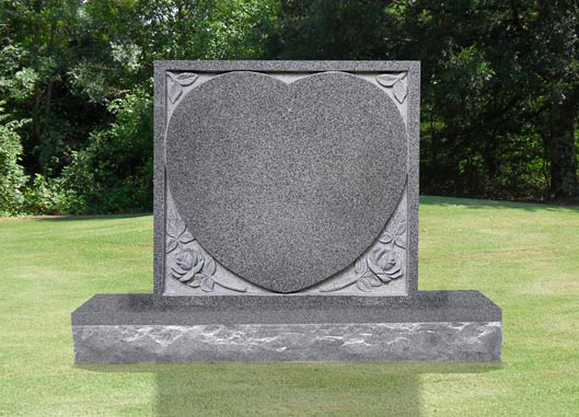 single-heart-with-recessed-flowers-headstone