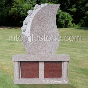 tear-drop-with-flowers-headstone-on-base-unit-2