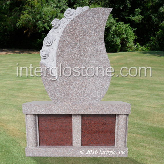tear-drop-with-flowers-headstone-on-base-unit-2